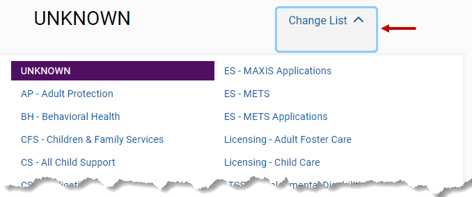 select another mystery items list