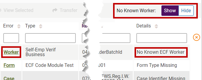 show or hide mystery items with no known worker