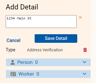 enter detail and click Save Detail