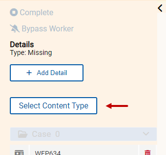 click Select Content Type on sidebar menu