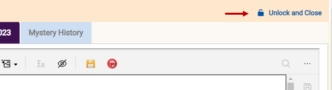 unlock and close button on mystery item