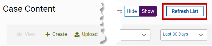 refresh content list