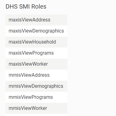 DHS SMI roles