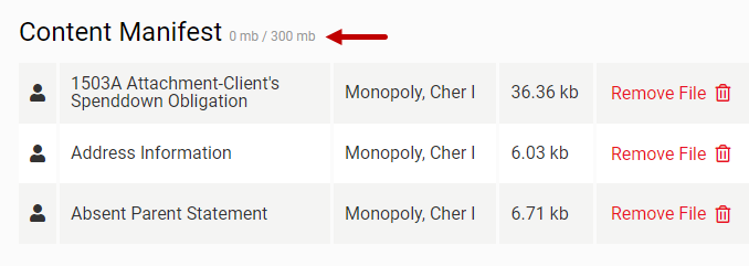 send content manifest