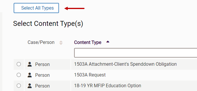 Select All Types button