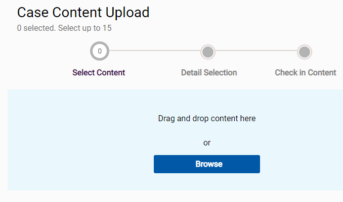 drag and drop content or browse
