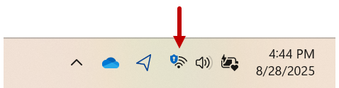 network icon on Windows taskbar
