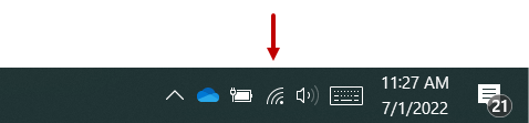 wi-fi network icon on Windows taskbar